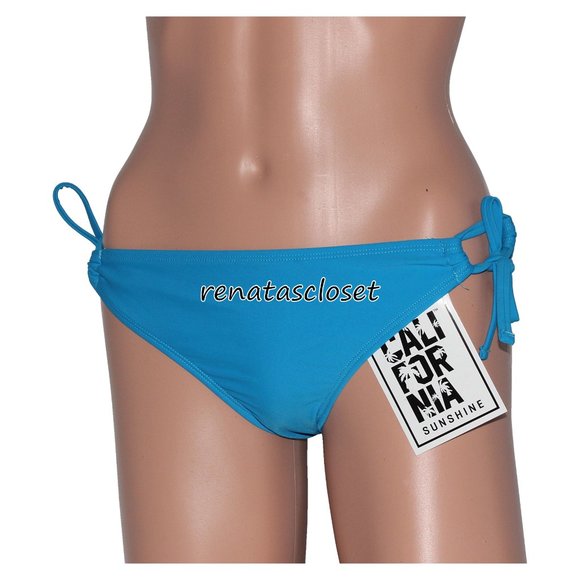 California Sunshine Juniors' Solid Side Tie Swim Bikini Bottoms NWT - Picture 5 of 10